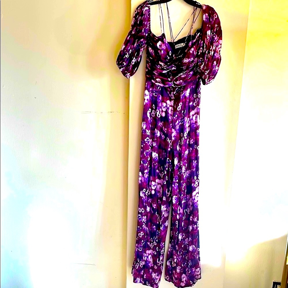 Amur Purple Floral Jumpsuit